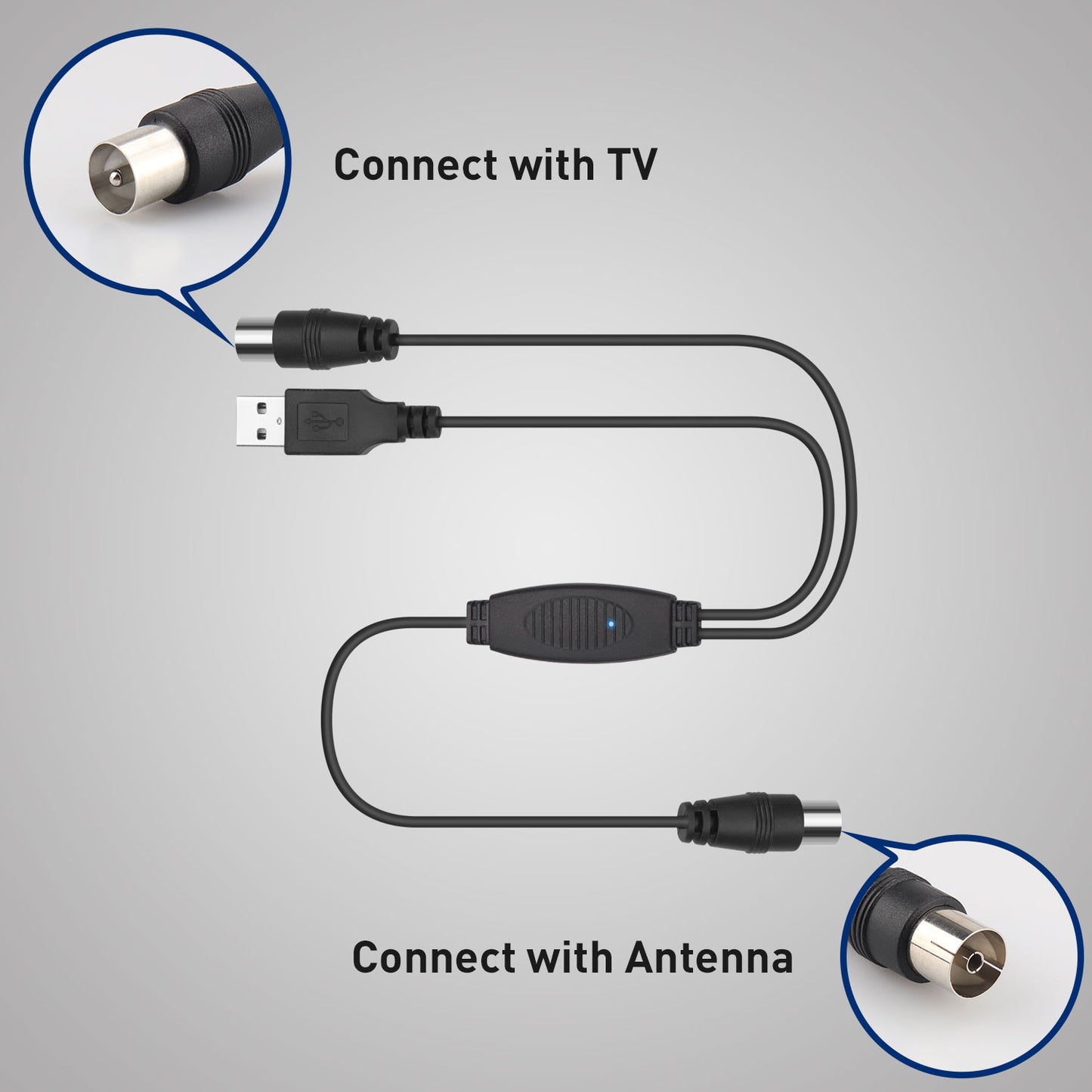 Antenna Amplifier to Boost Signal for Coaxial Digital TV Aerial DTB115