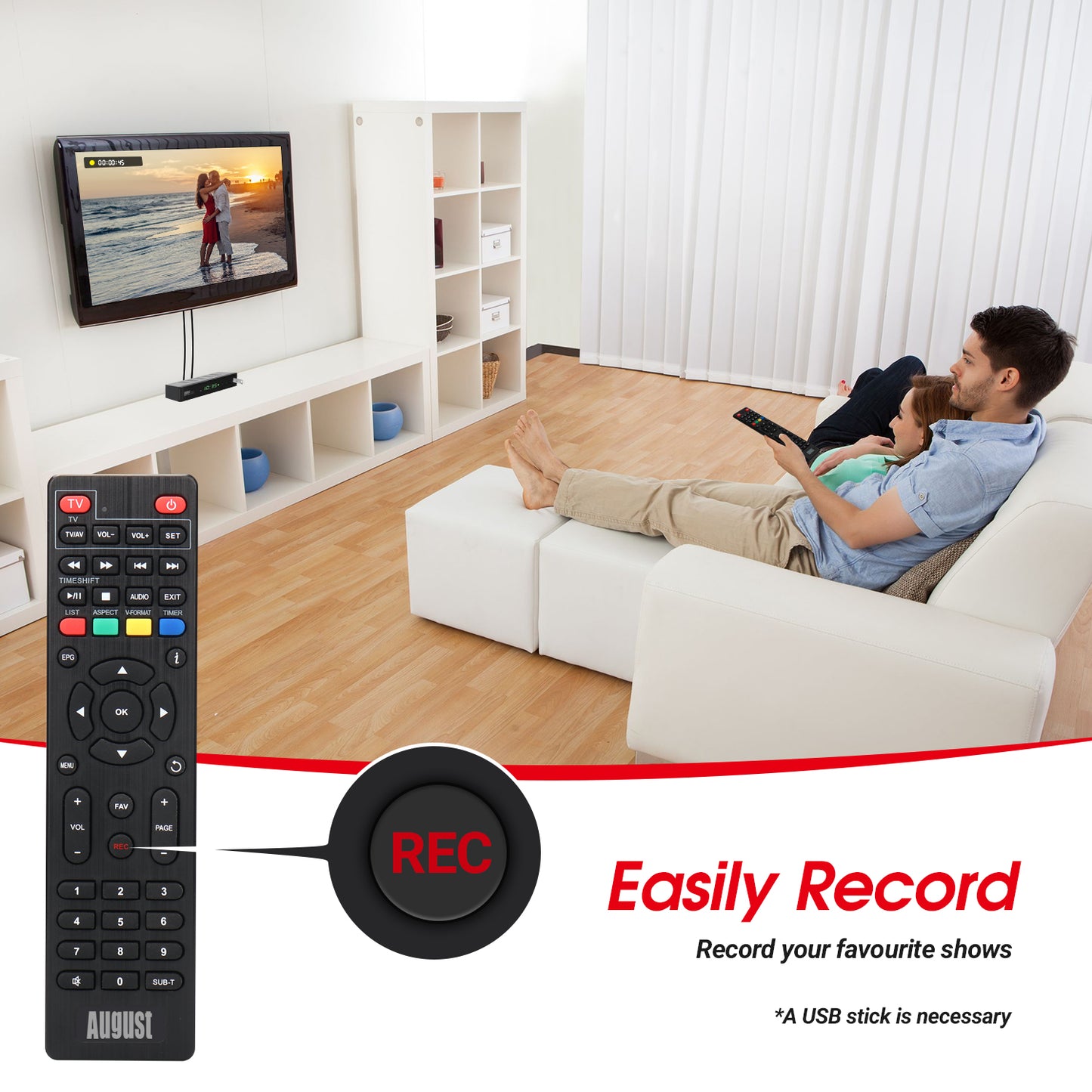 August DVB415 HD Freeview Recorder Box