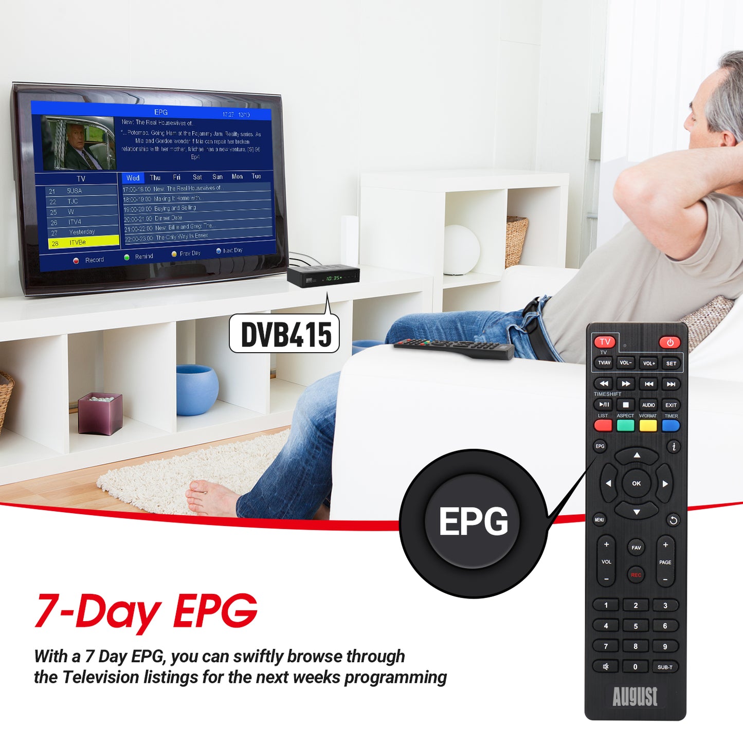 August DVB415 HD Freeview Recorder Box
