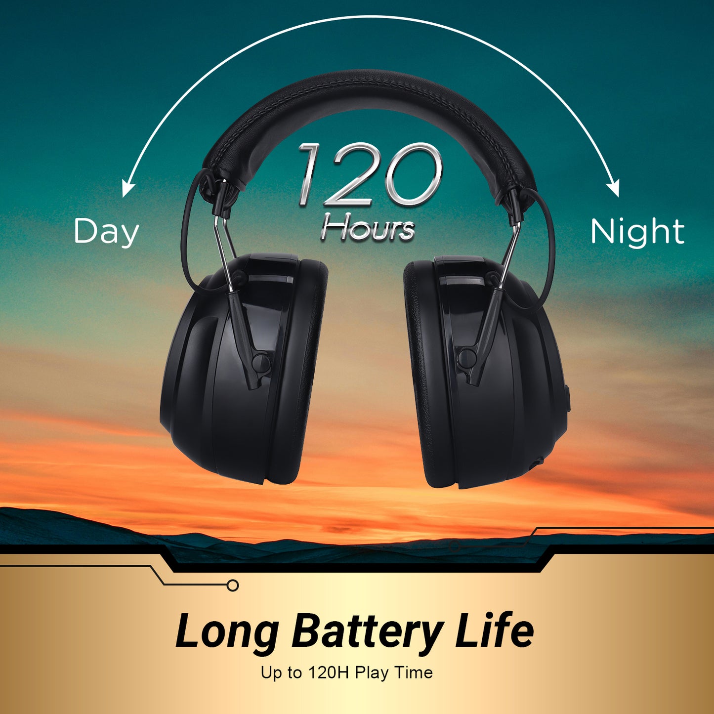 Rechargeable Bluetooth Headphones with Noise Cancelling Ear Defenders ANC - August EP120
