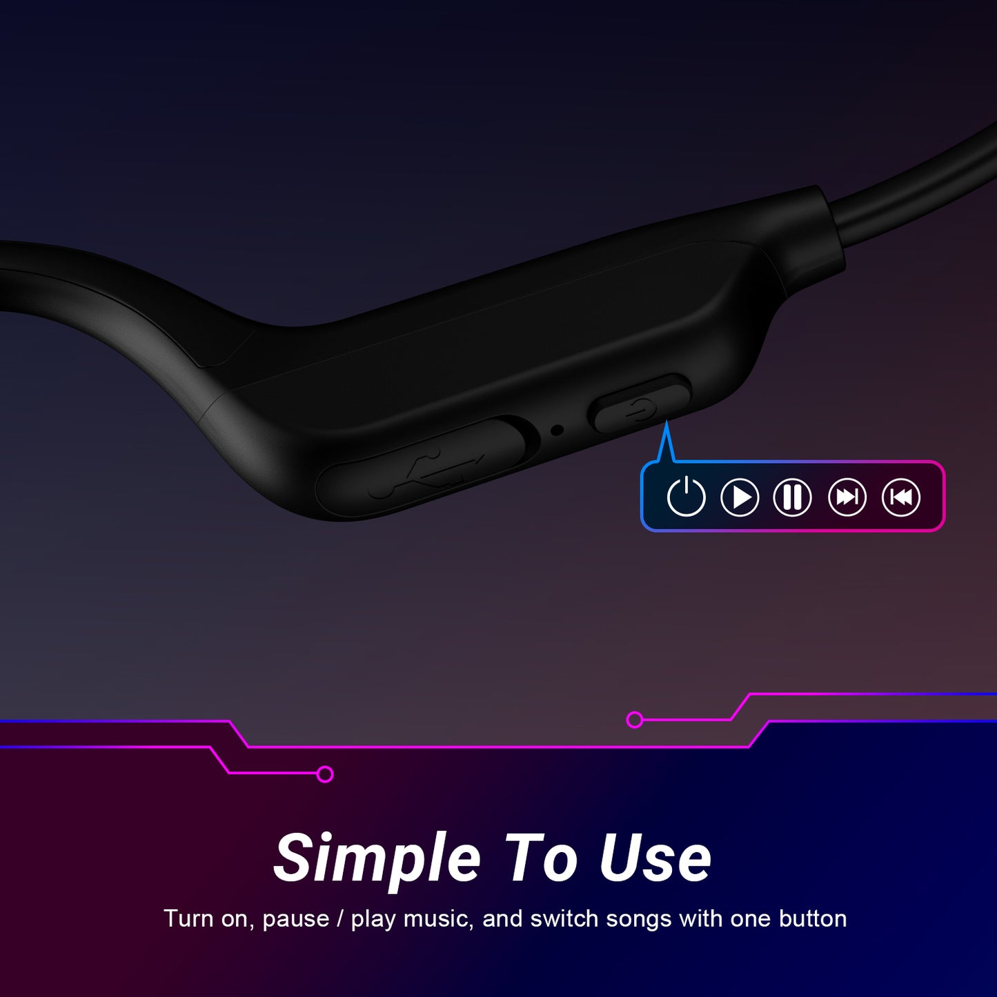 Bone Conduction Bluetooth Sports Headphones Running, Cycling, Commuting - August EP410
