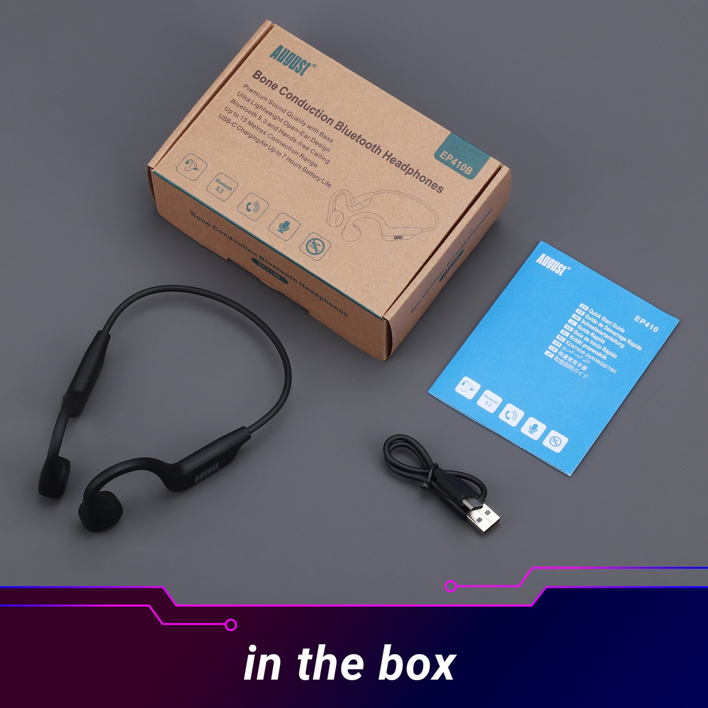 Bone Conduction Bluetooth Sports Headphones Running, Cycling, Commuting - August EP410
