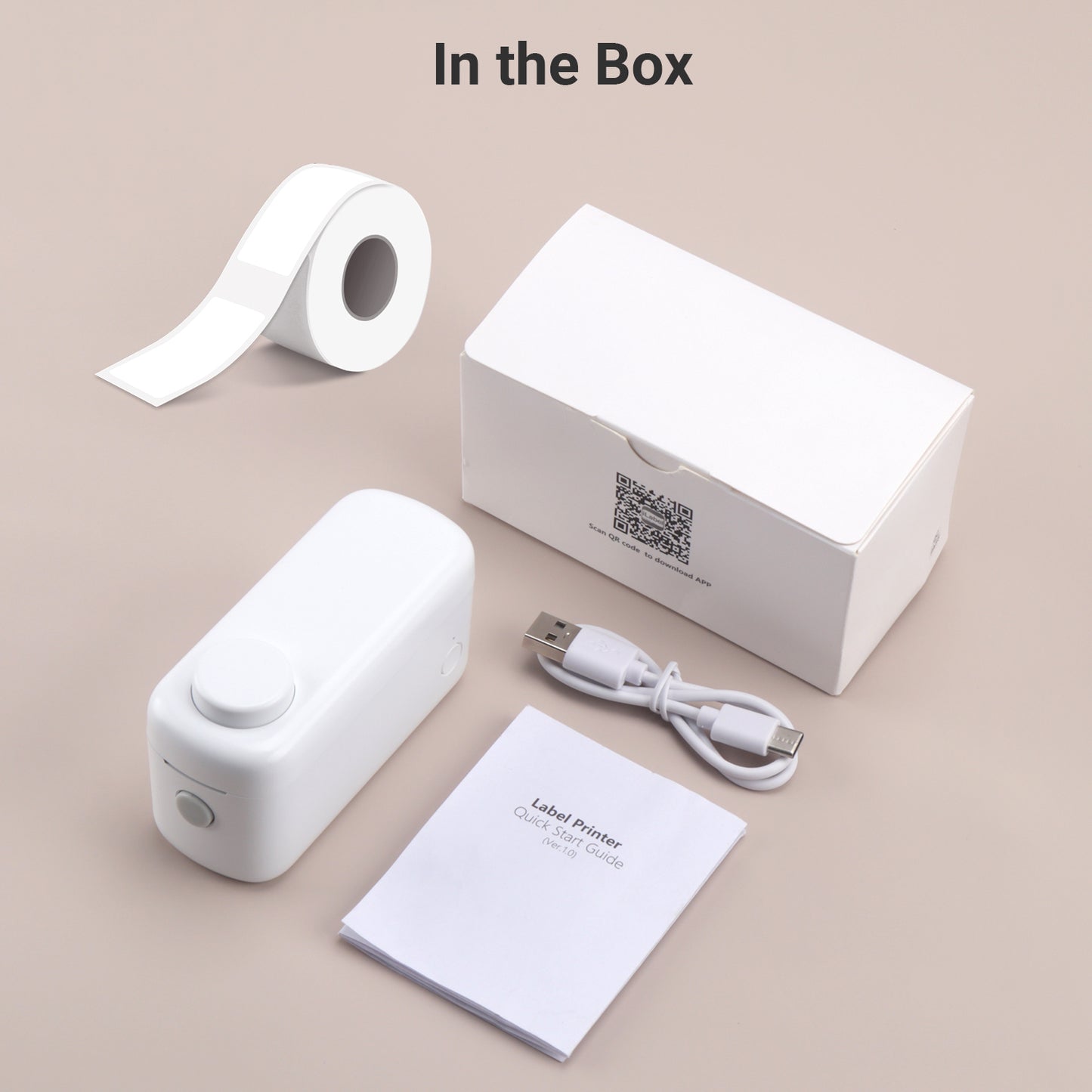 Portable Thermal Label Printer Ink-Less with Bluetooth, Tape, Cutter, Rechargeable Battery – August LBP160W