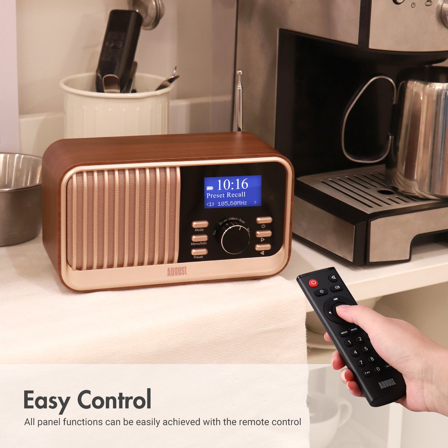 August MB450K Retro Style Clock Radio