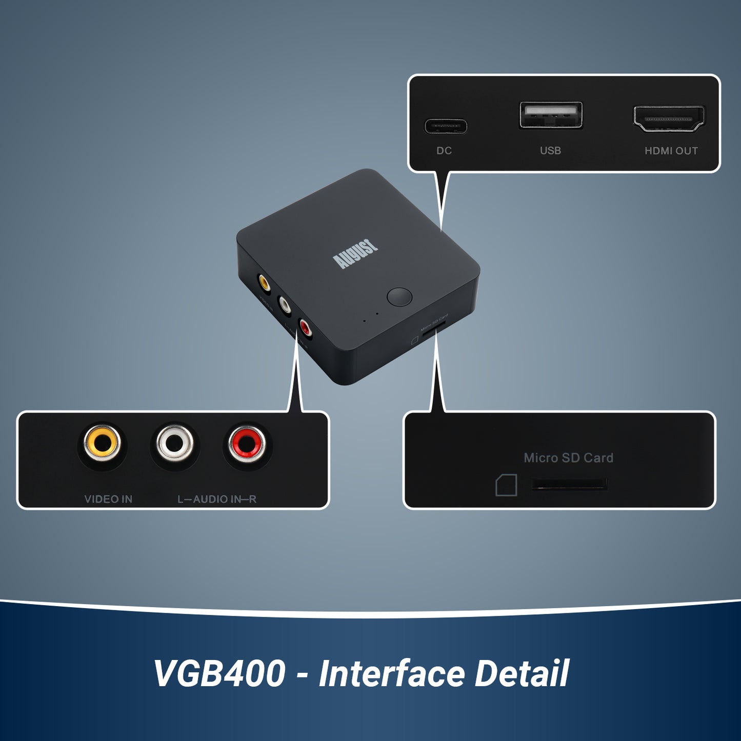 VHS to Digital USB Video Grabber Converting Kit, No PC Required - August VGB400