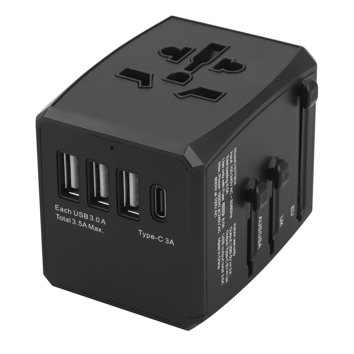 World Travel Adaptor with USB Ports - UK EU AU US Universal Plug - WAP150