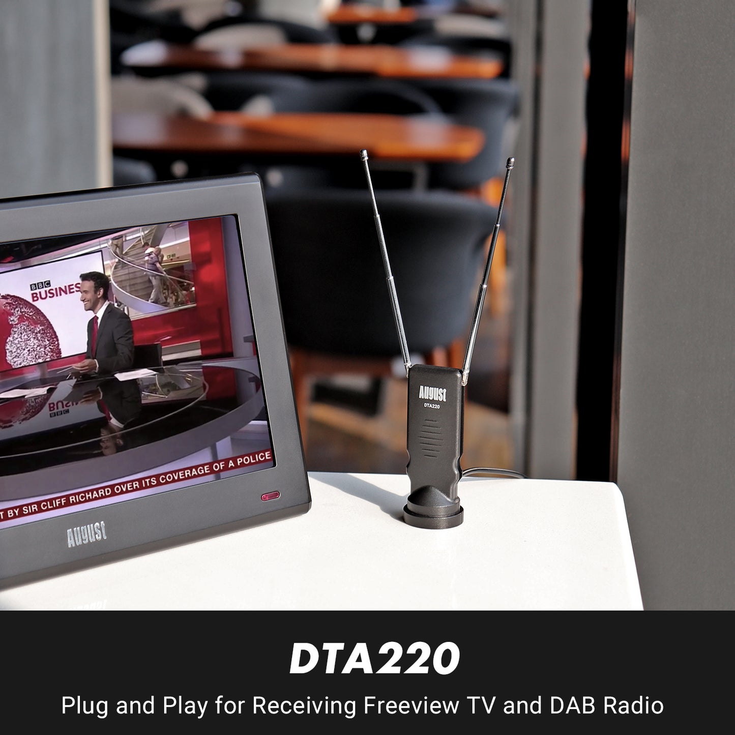 Freeview TV Aerial - Portable Indoor/Outdoor Digital Aerial for USB TV Tuner/DVB-T Television/DAB Radio - DTA220 August TV Aerial iDaffodil - Consumer Electronics at Affordable Prices
