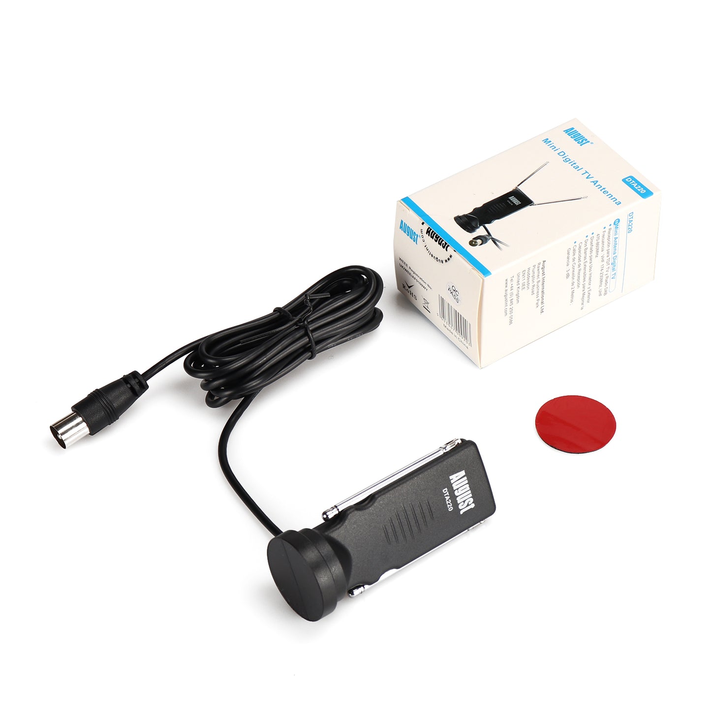 Freeview TV Aerial - Portable Indoor/Outdoor Digital Aerial for USB TV Tuner/DVB-T Television/DAB Radio - DTA220 August TV Aerial iDaffodil - Consumer Electronics at Affordable Prices