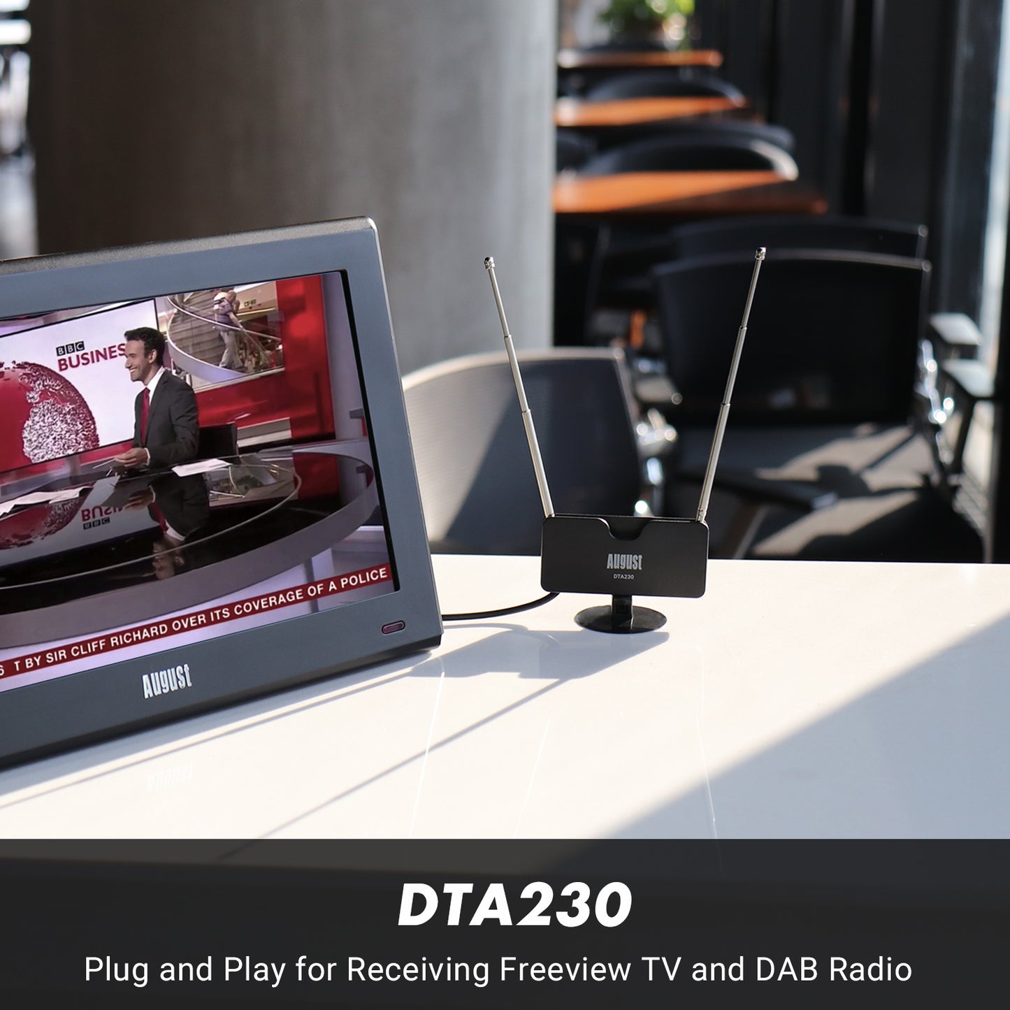 Freeview TV Aerial - Portable Digital Antenna for TV Tuner/DVB-T Television/DAB - August DTA230 August TV Aerial iDaffodil - Consumer Electronics at Affordable Prices