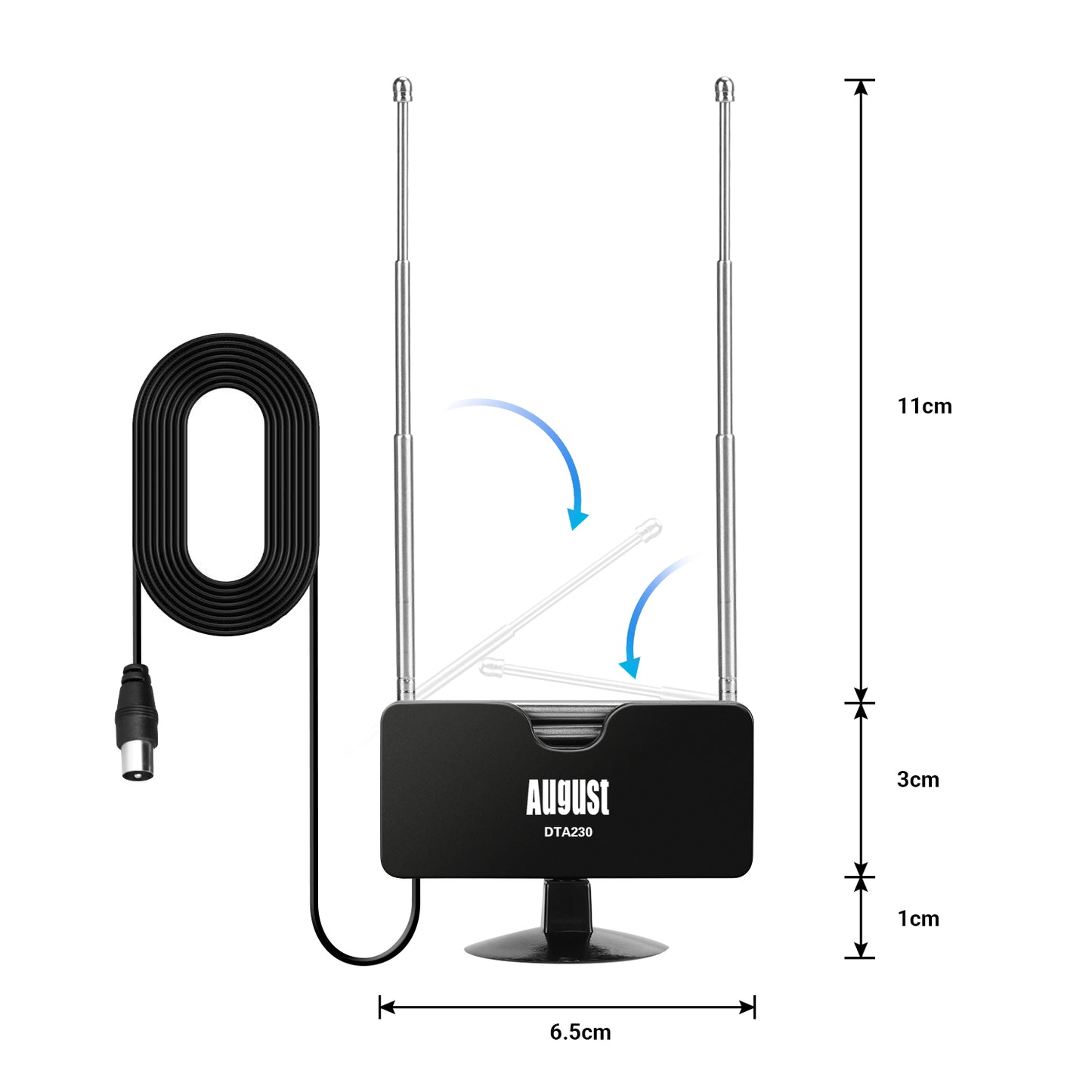 Freeview TV Aerial - Portable Digital Antenna for TV Tuner/DVB-T Television/DAB - August DTA230 August TV Aerial iDaffodil - Consumer Electronics at Affordable Prices