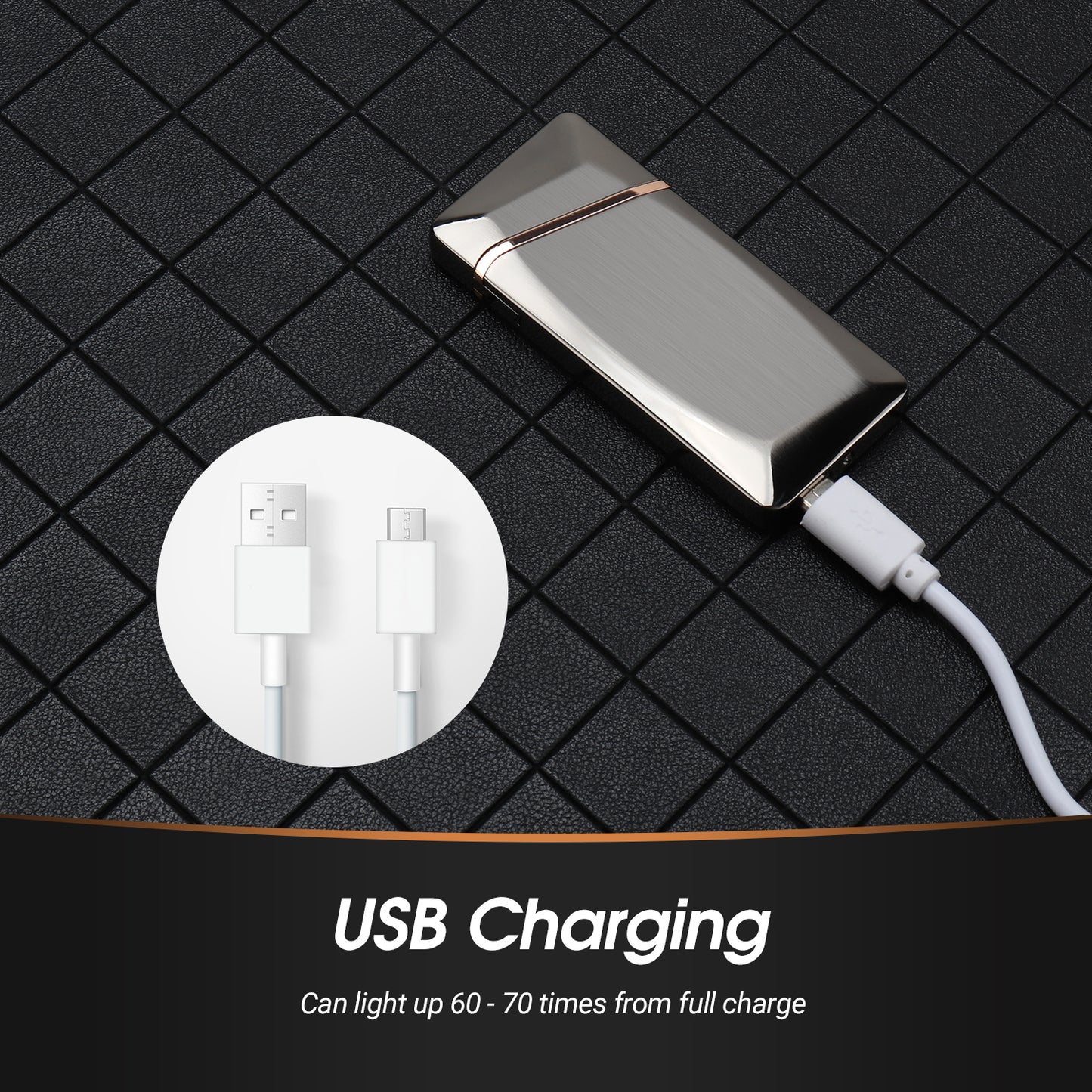 USB Rechargeable Lighter Windproof Flameless Electronic Coil Touch Control EC225
