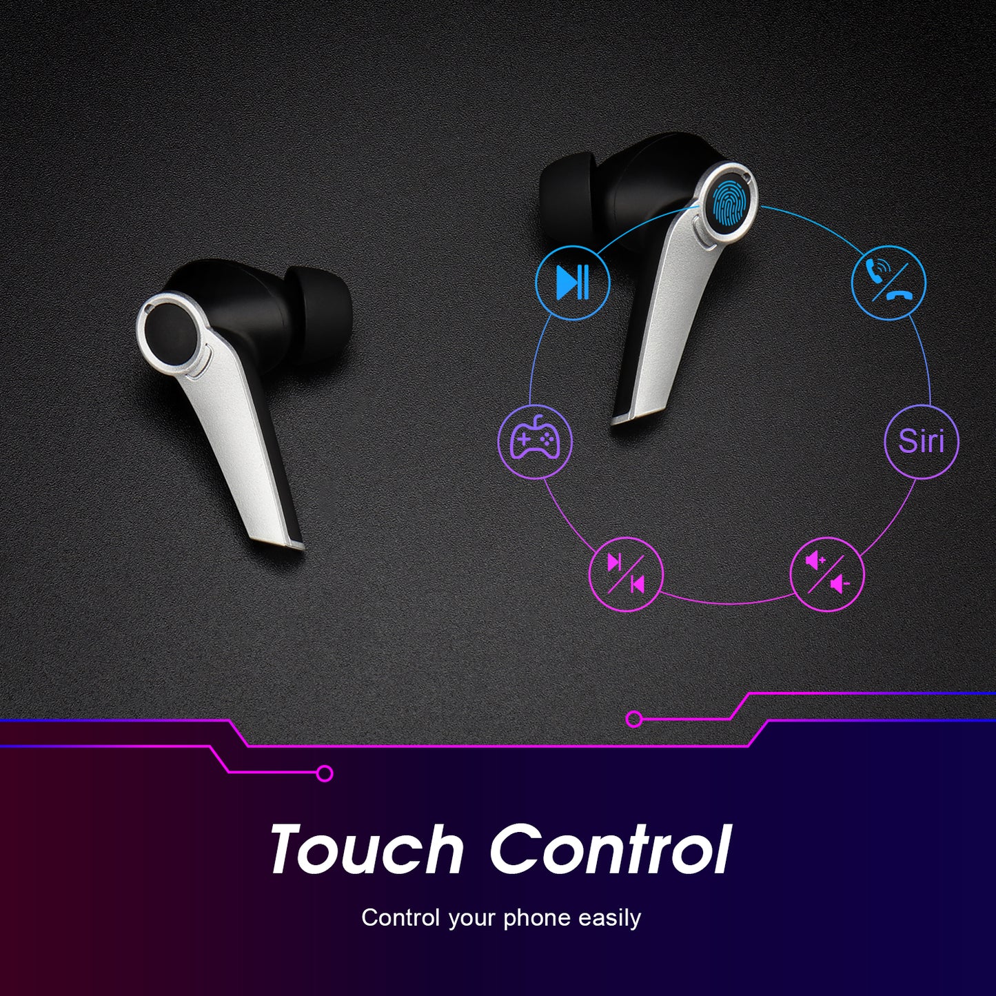 Bluetooth Gaming Earphones Dual Microphone USB-C Charging Case - August EPG500