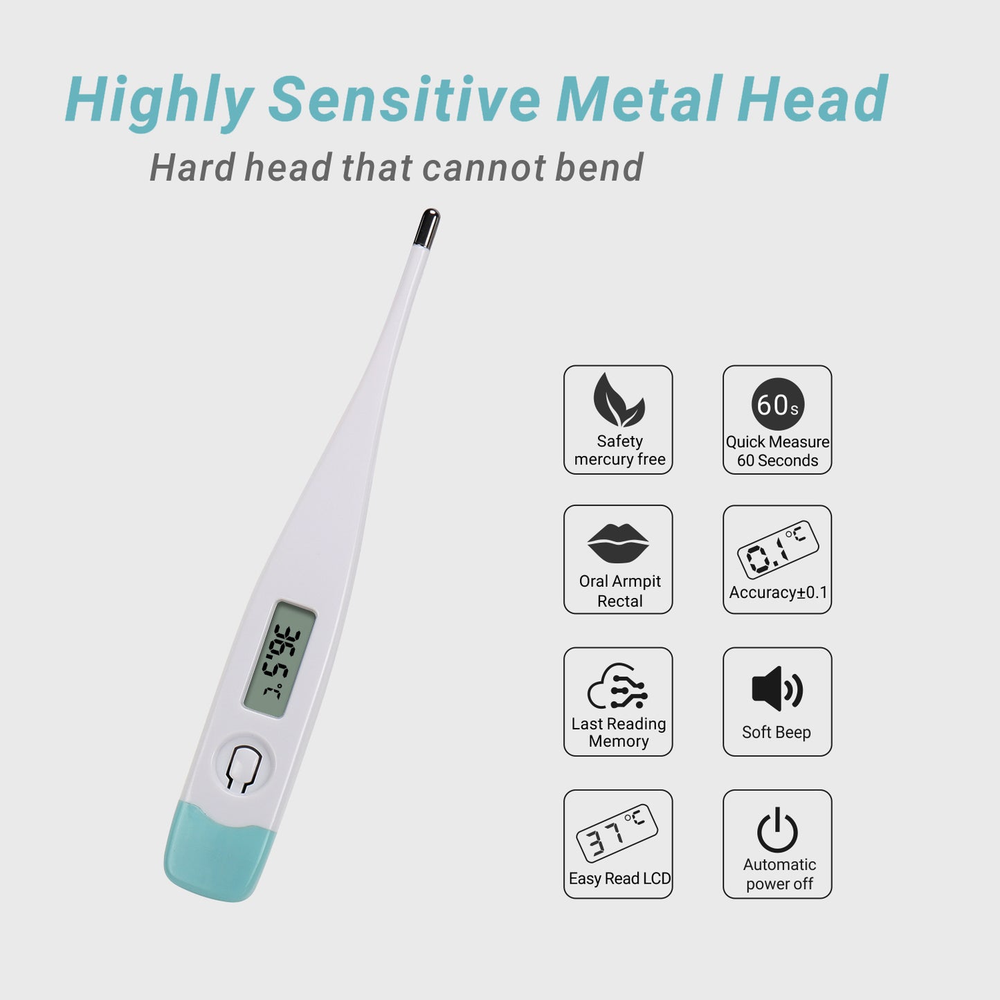 Digital Thermometer for Fever MT502 Mint - Temperature Orally, Underarm and Recta - Accurate and Mercury Free iDaffodil Health Monitors iDaffodil - Consumer Electronics at Affordable Prices