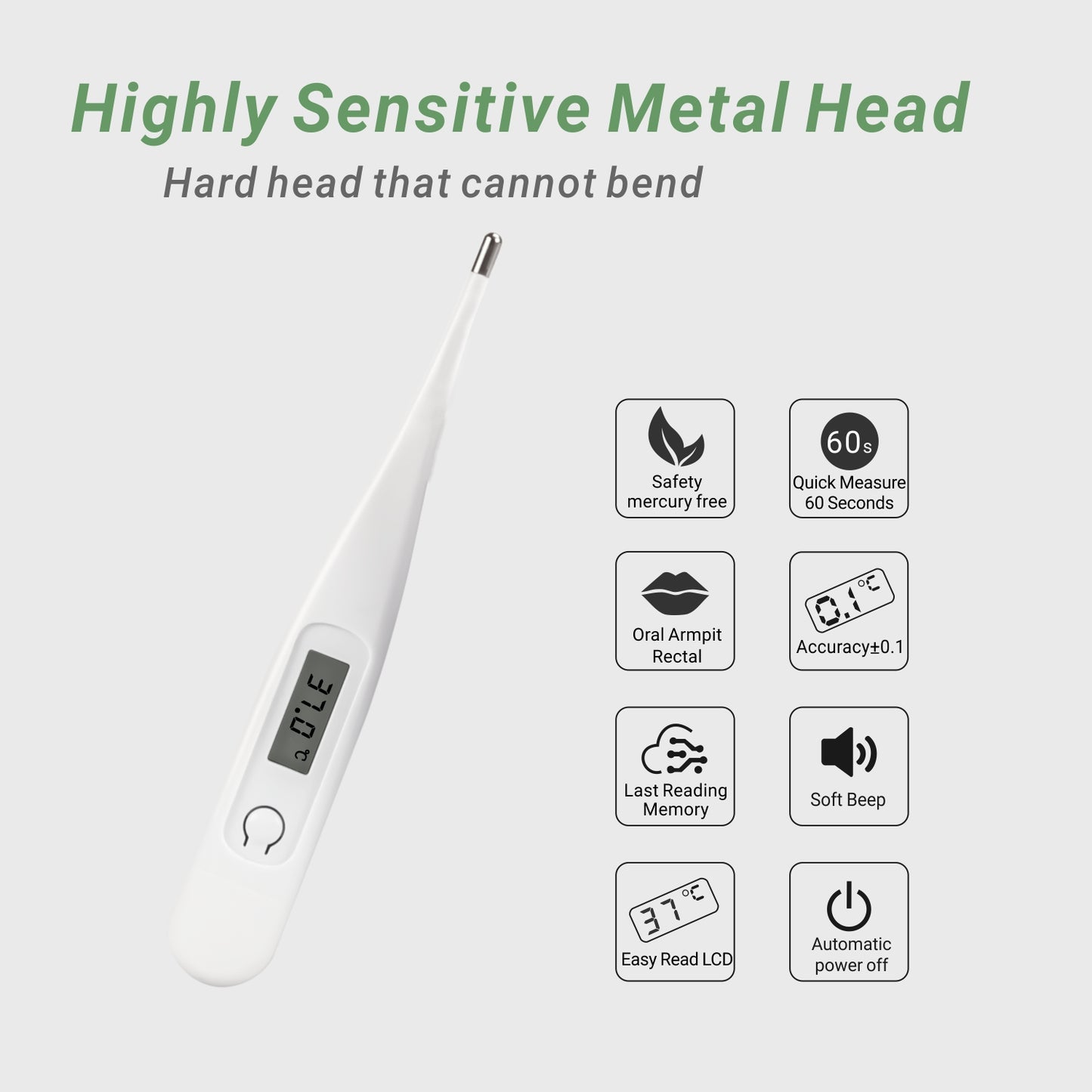 Digital Thermometer for Fever MT104 White - Temperature Orally, Underarm and Recta - Accurate and Mercury Free iDaffodil Health Monitors iDaffodil - Consumer Electronics at Affordable Prices
