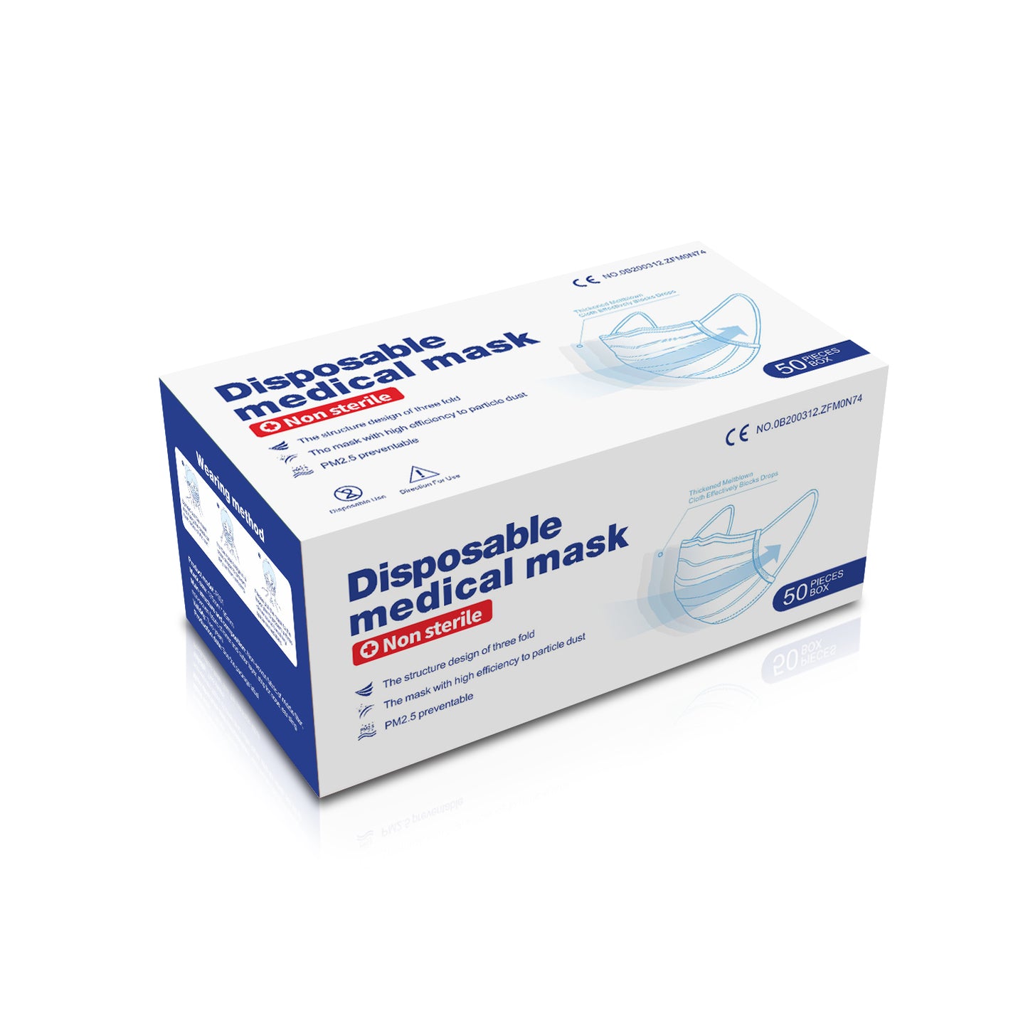 Disposable Non-woven Triple Layered Filter Dust-proof Antibacterial Protective Mask with Earloop Sealed Pack (Pack of 50) iDaffodil Masks iDaffodil - Consumer Electronics at Affordable Prices