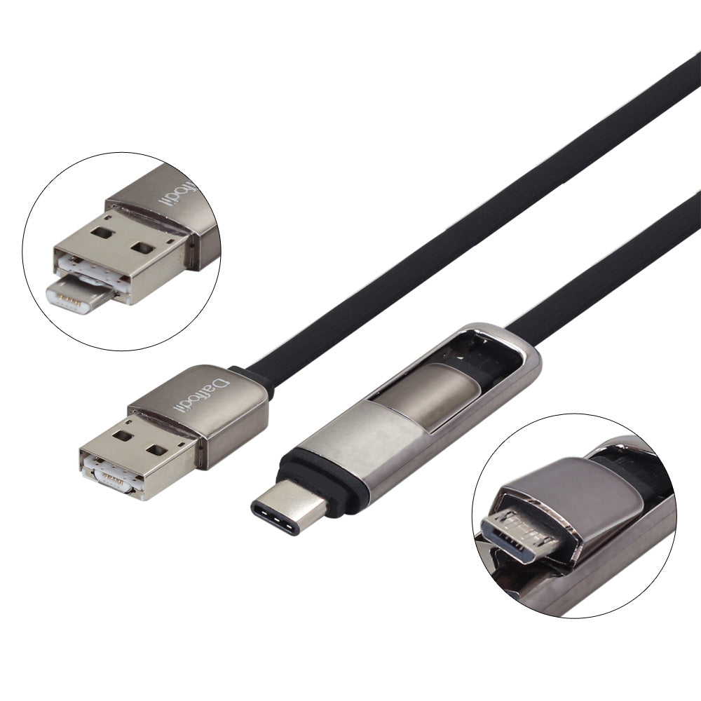 Cable with USB and Micro USB plus USB Type A USB Type C in TC09