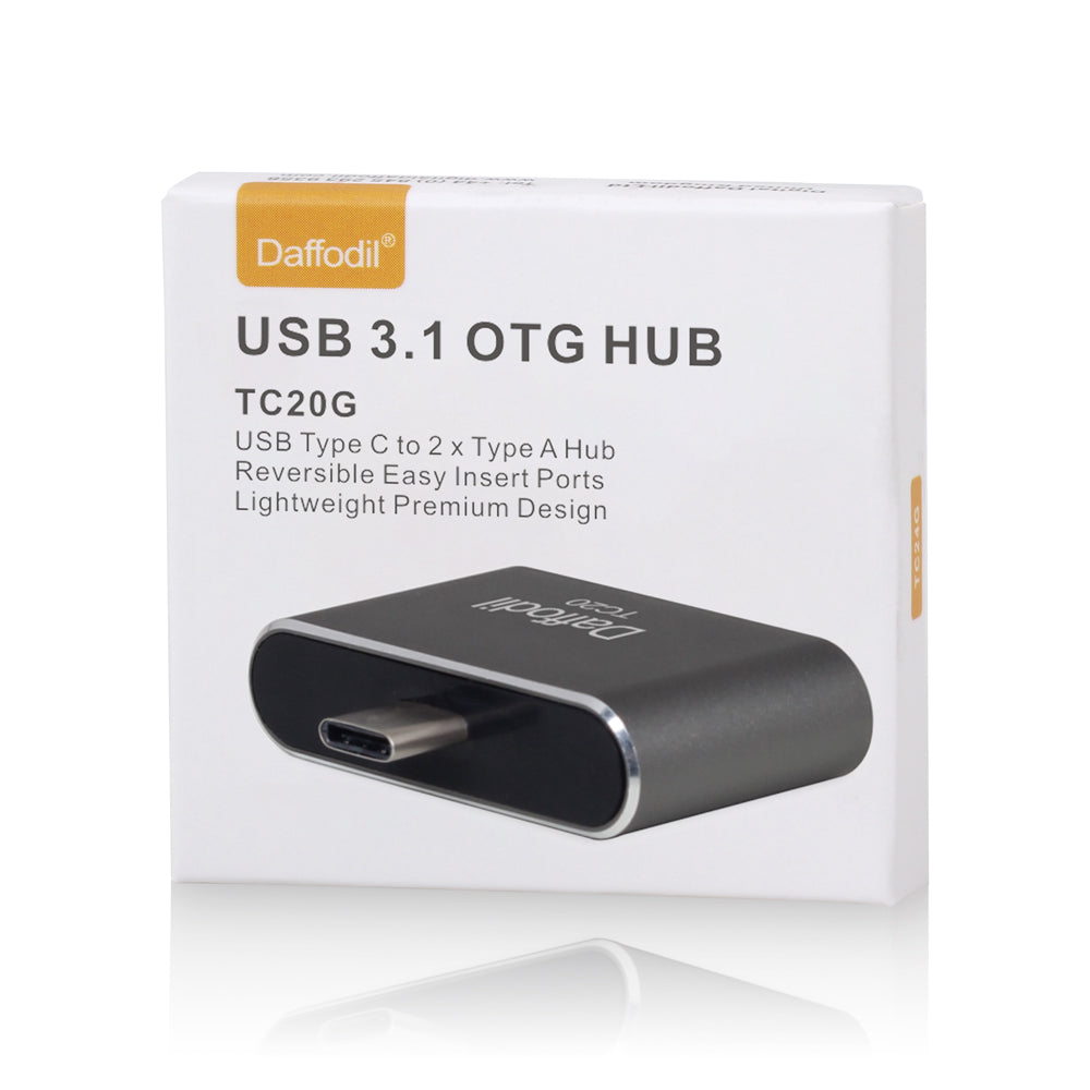 USB Type C OTG Adaptor - Type C to Dual Standard Type A USB 2.0 - Daffodil TC20 iDaffodil Phone Accessories iDaffodil - Consumer Electronics at Affordable Prices