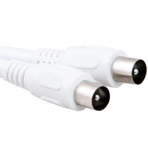 5m Coaxial Cable - TV Aerial Cable White - UK Standard End - August TAC50W-IEC August Accessories iDaffodil - Consumer Electronics at Affordable Prices
