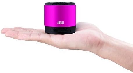 Portable Bluetooth Speaker Rechargeable Battery Microphone AUX August MS425 Pink