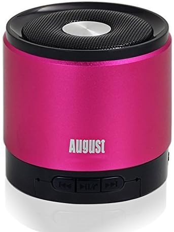 Portable Bluetooth Speaker Rechargeable Battery Microphone AUX August MS425 Pink