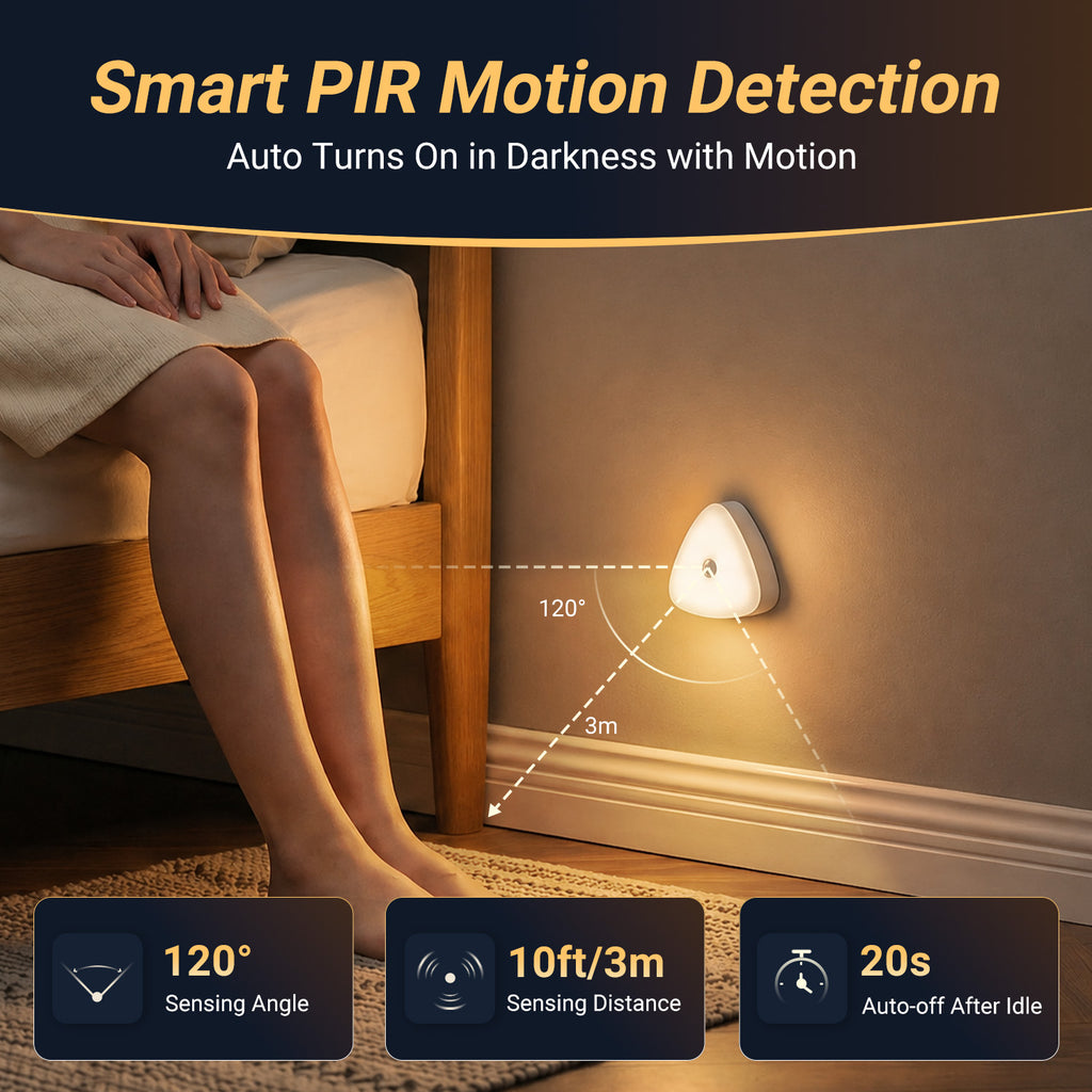 LED Motion Sensor Light, Warm or Cool White, Rechargeable - AUG LEC033