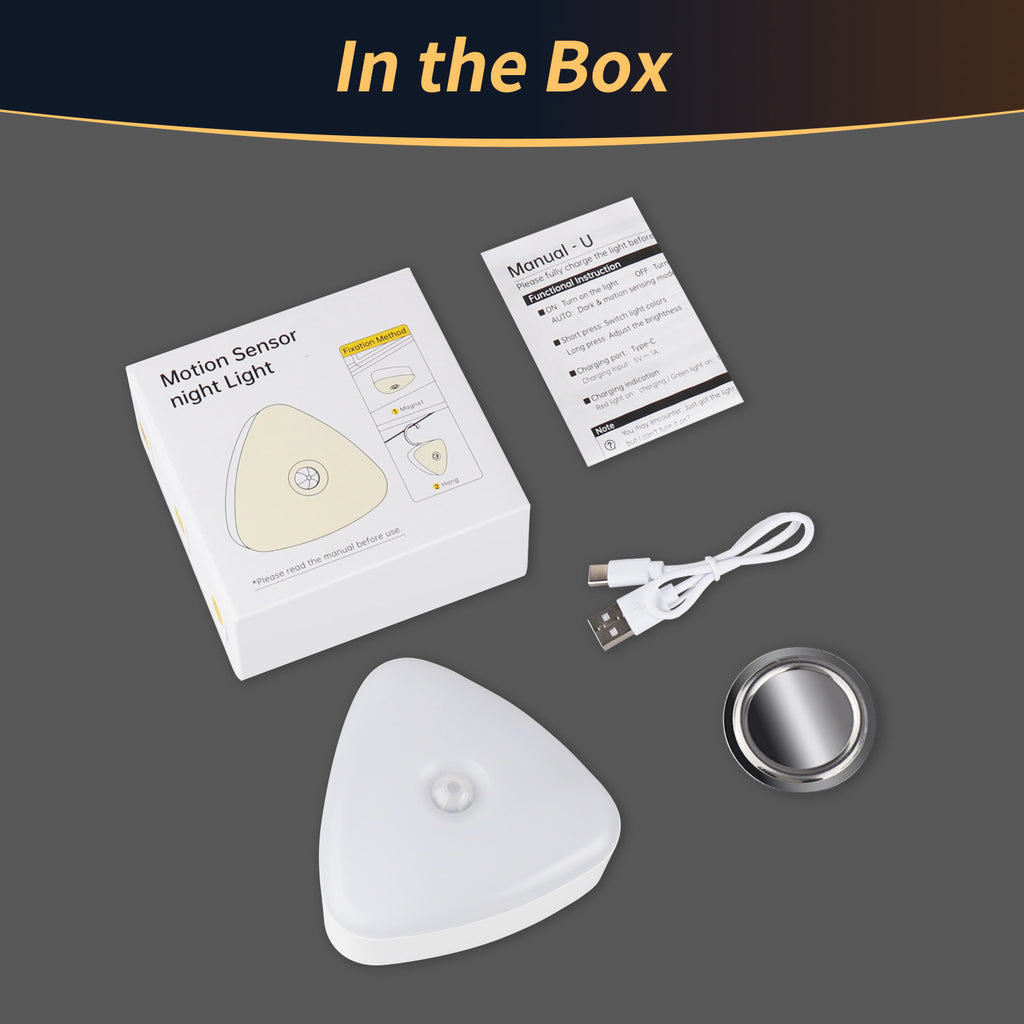 LED Motion Sensor Light, Warm or Cool White, Rechargeable - AUG LEC033