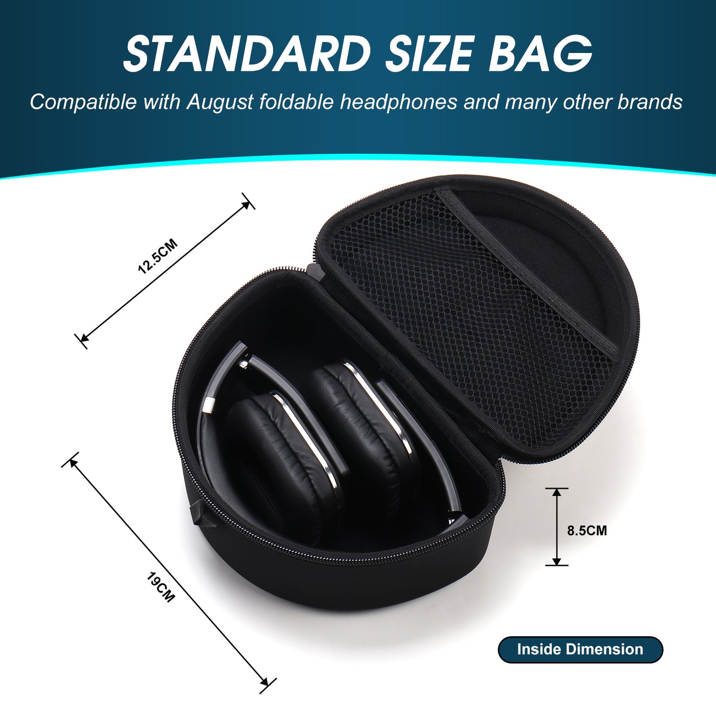 Folding Over Ear Headphone Case -Travel Bag for EP650 and EP640 Bluetooth Wireless Stereo Headphones