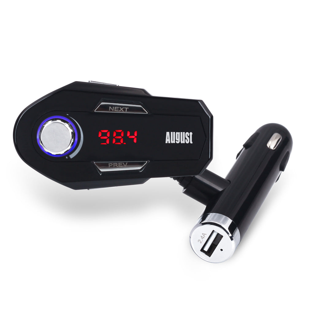 Car FM Transmitter Bluetooth with USB-A Charging Port - August CR220B