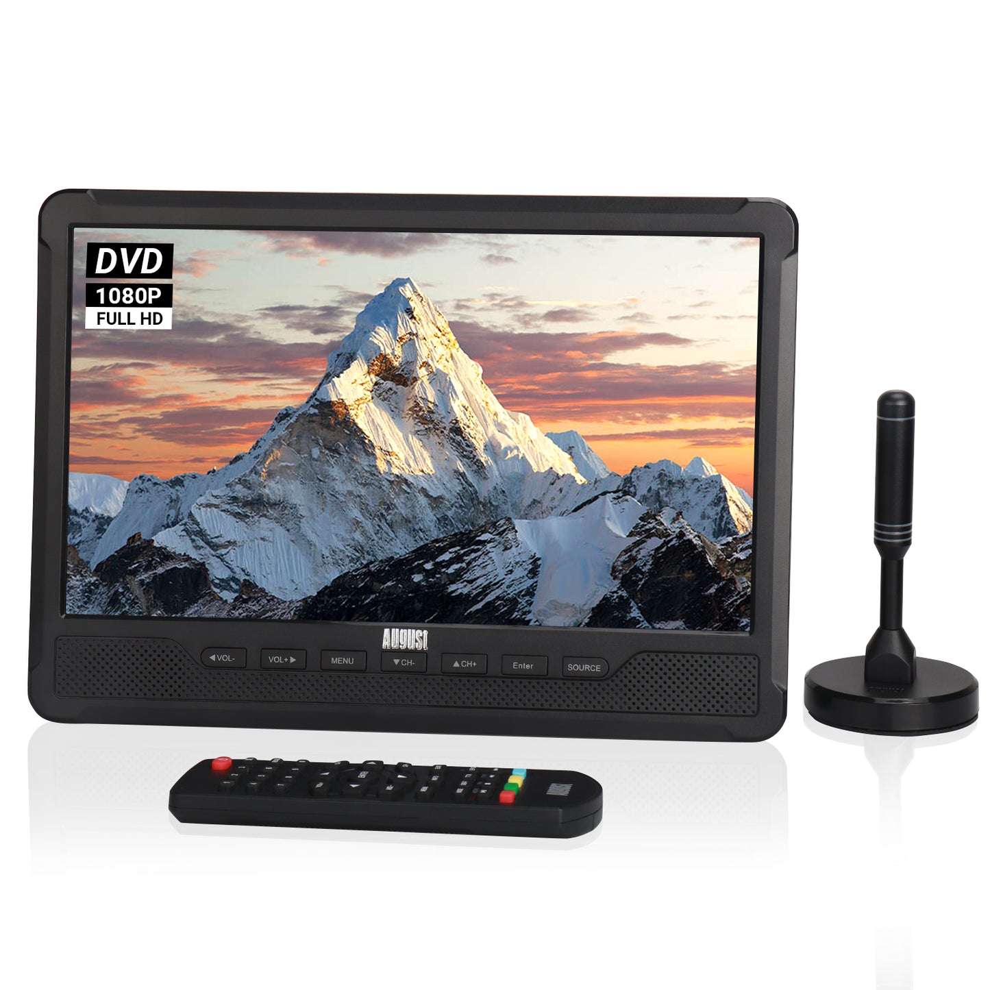 Portable TV 10" DVD Freeview Rechargeable TV HDMI AV USB PVR - August DA383