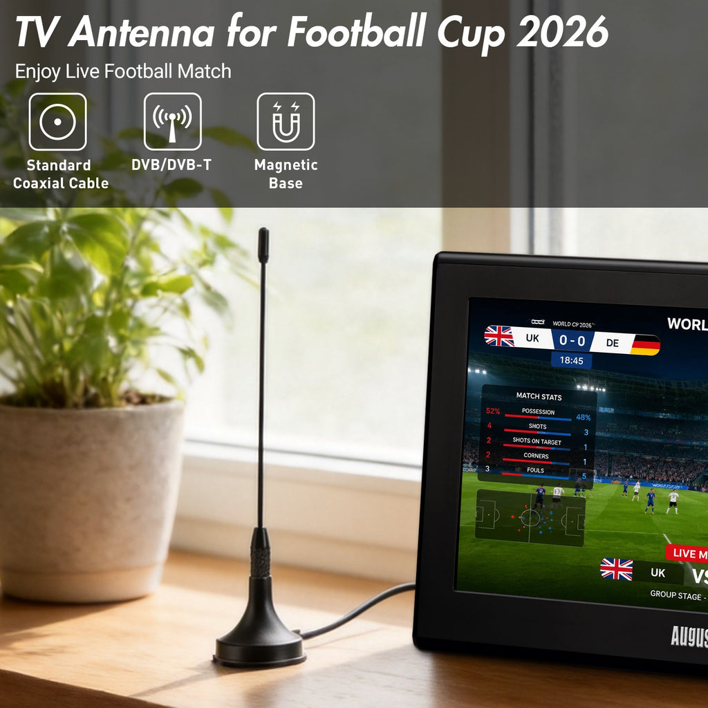 Portable Freeview Digital HD Aerial with Magnetic Base for Cars and Trucks - August DTA180