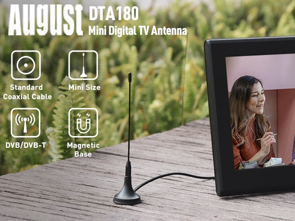 Portable Freeview Digital HD Aerial with Magnetic Base for Cars and Trucks - August DTA180