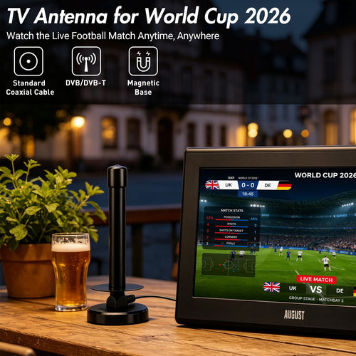 High Gain HD Freeview TV Aerial HD DAB FM Magnetic Base Antenna Indoor Outdoor - August DTA250