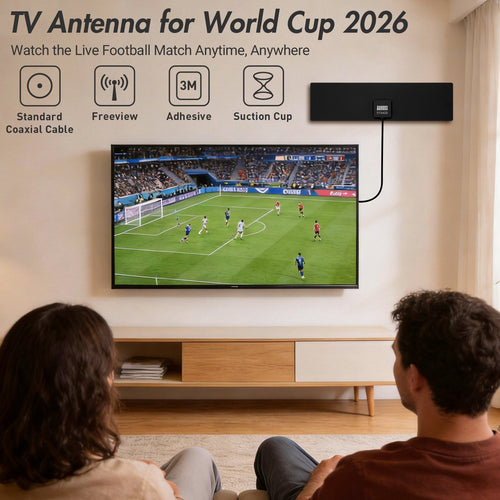 August DTA420 Flat Design Freeview Digital High Gain Indoor Antenna - Window or Wall Mount with 5dBi Reception