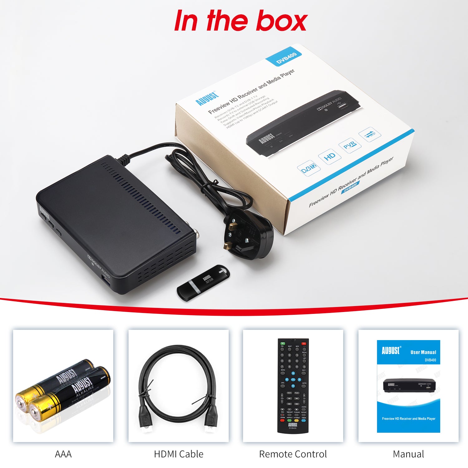 August DVB400 Freeview Digibox & Recorder