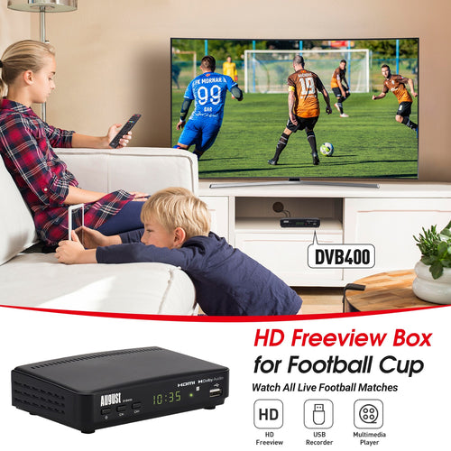 Freeview Set-Top Box HD TV Recorder USB PVR EPG Timeshift - August DVB400 [Refurbished: 6 Month Warranty]