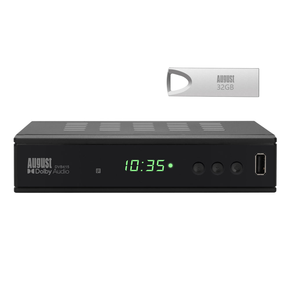 Freeview HD Receiver Set-Top Box 1080P PVR USB Stick Included to Record Live TV August DVB415