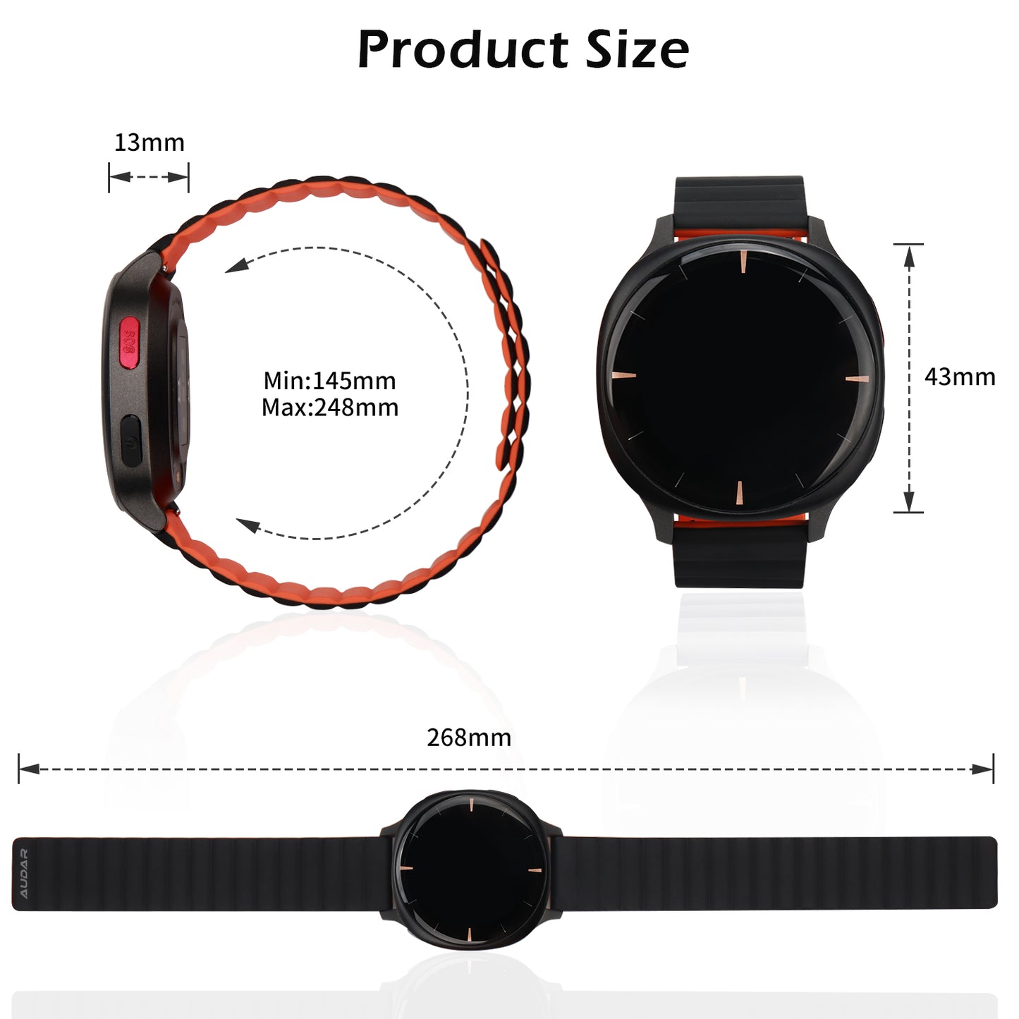 24 Hour IoT Vital Sign Watch Personal Alarm Audar E2