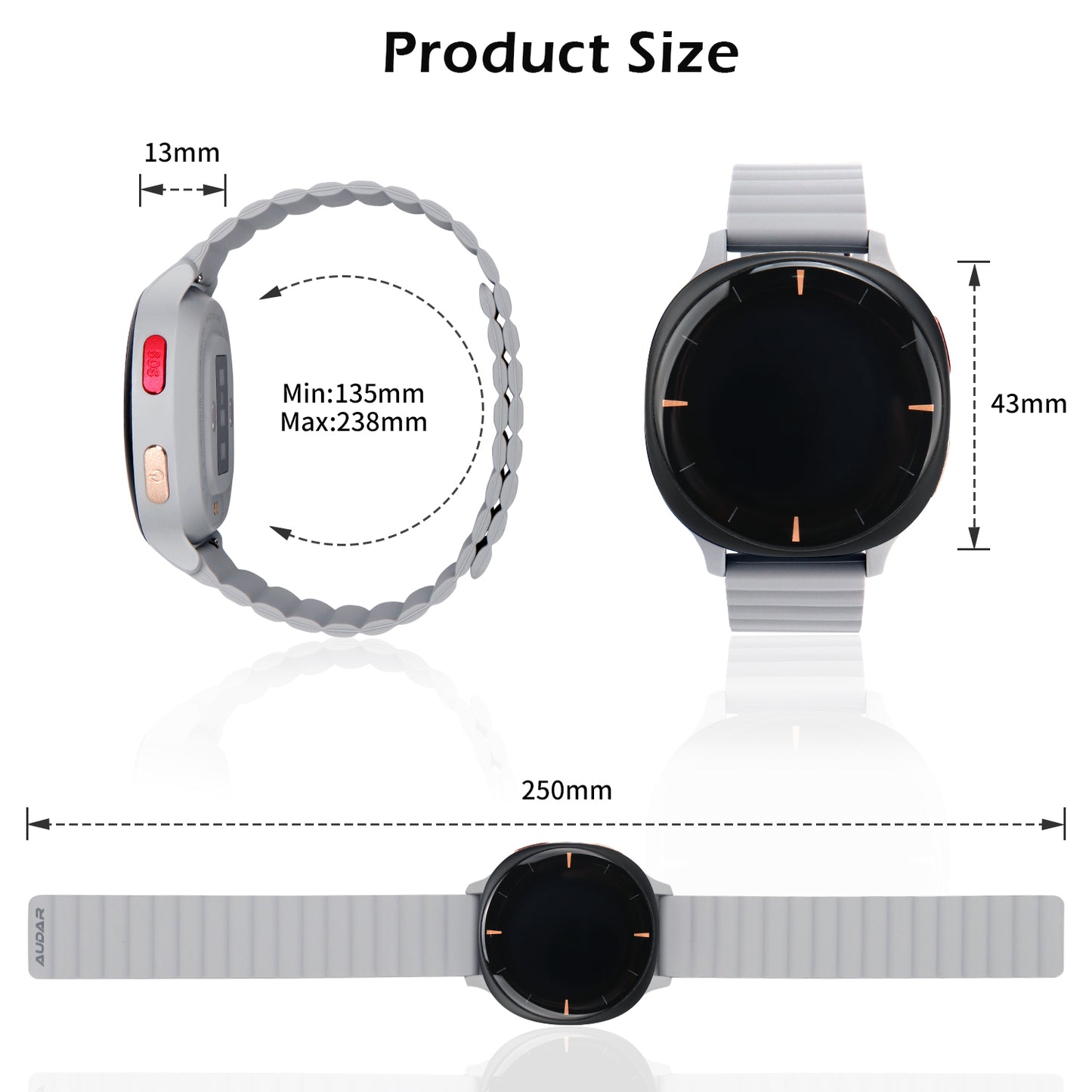 Vital Sign Monitor Watch IoT 24Hour Personal Alarm, Fall Detection, Heart Rate, Blood Pressure, Sp02 With Real-Time GPS SOS Alert