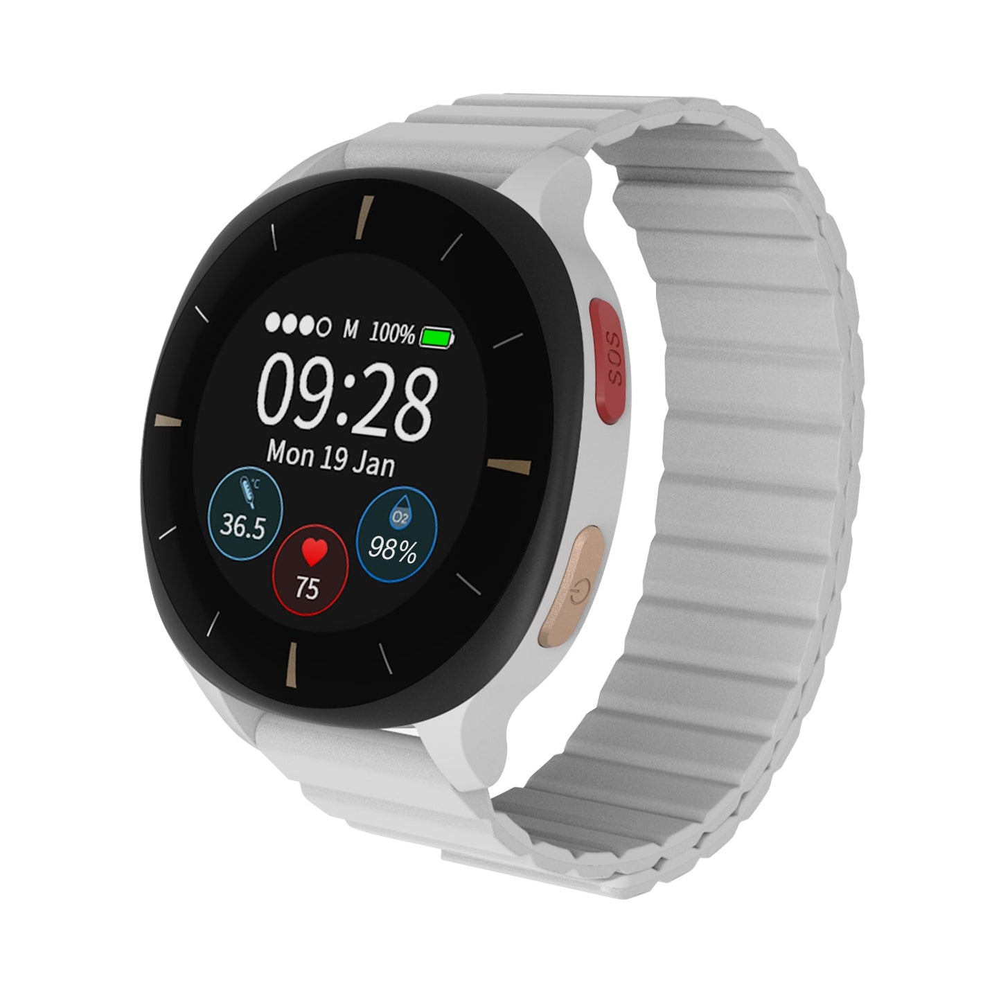 Vital Sign Monitor Watch IoT 24Hour Personal Alarm, Fall Detection, Heart Rate, Blood Pressure, Sp02 With Real-Time GPS SOS Alert