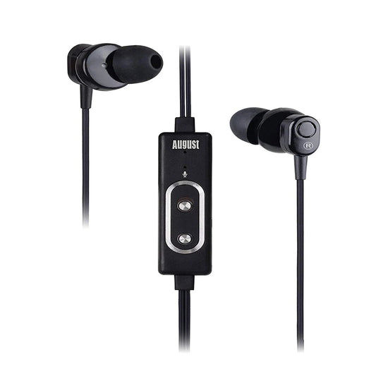 Noise Cancelling Wired 3.5mm AUX Earphones with In-Line Microphone and Call Handing - August EP715 [Refurbished]