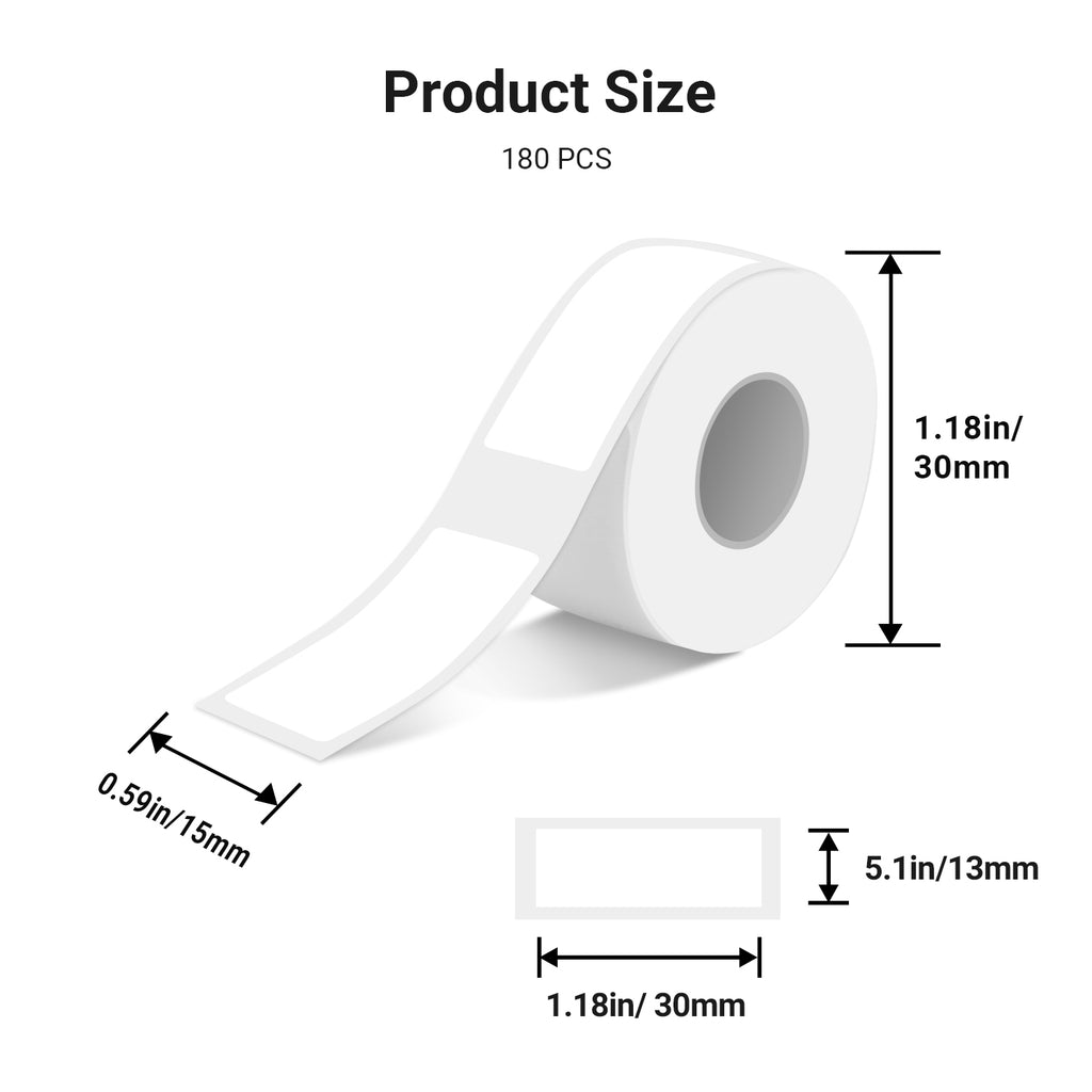 Gapped Label LBP001 4 Rolls Thermal Gap Label Tape - 13×30mm, 180 Labels/Roll, Wate ...