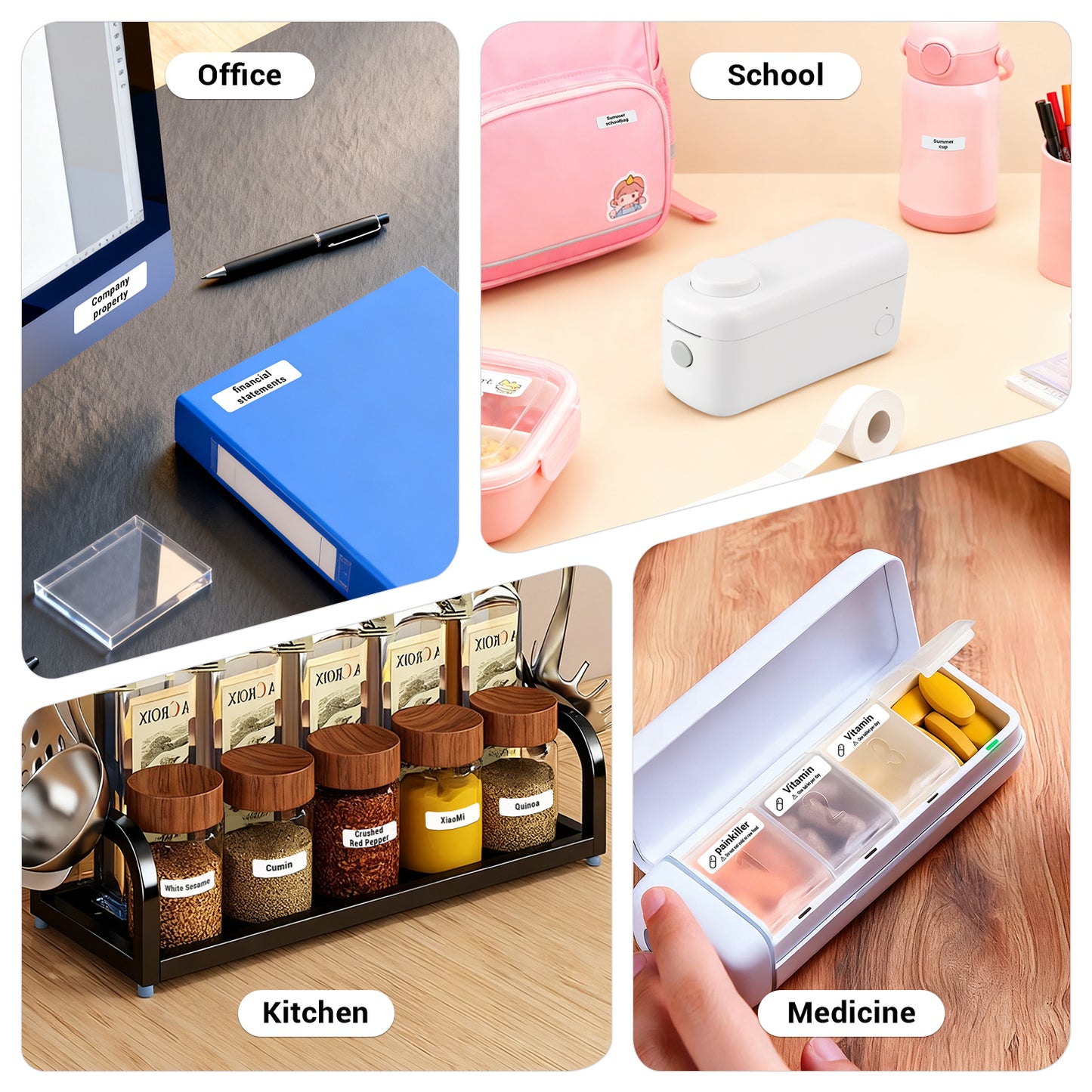 Portable Thermal Label Printer Ink-Less with Bluetooth, Tape, Cutter, Rechargeable Battery – August LBP160W