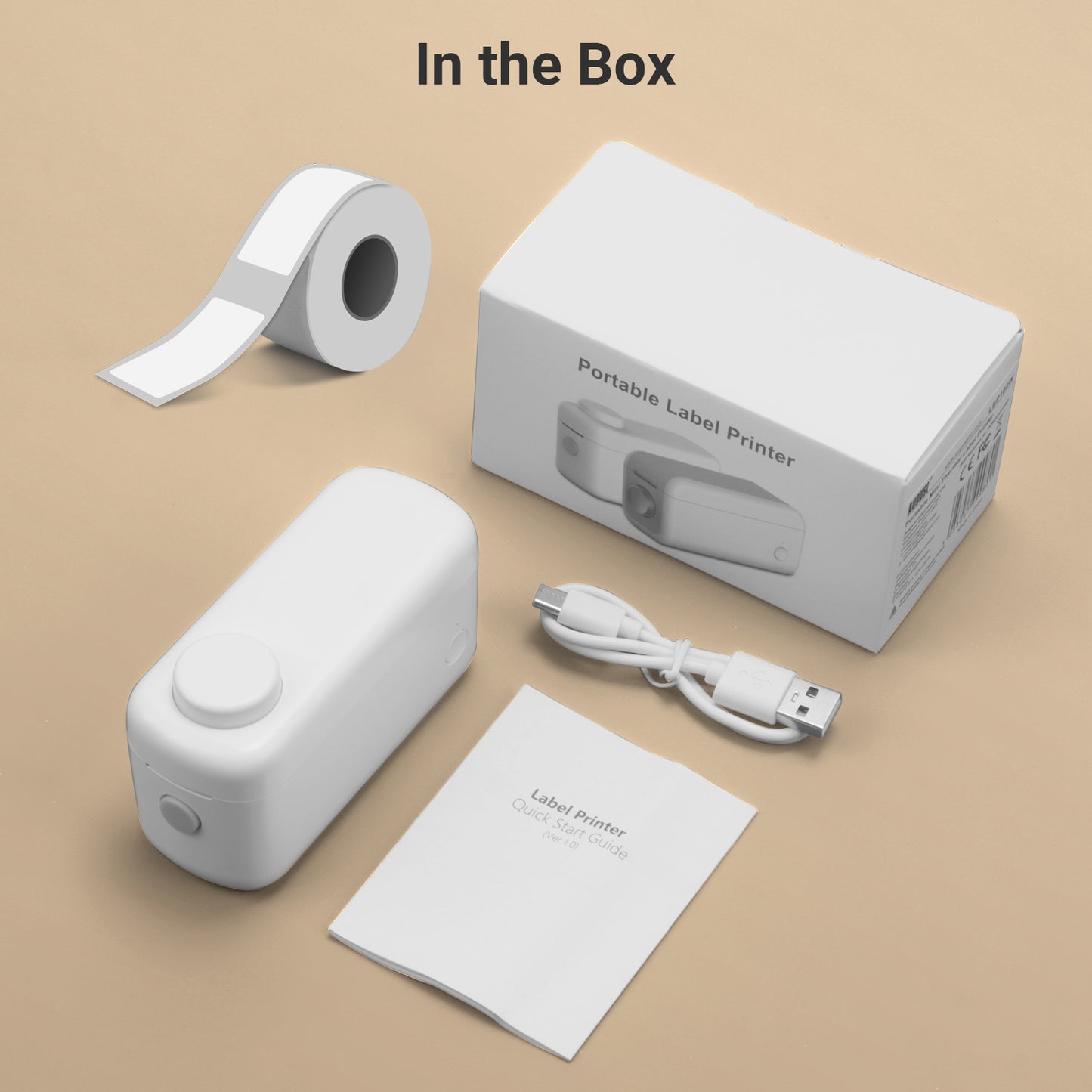 Portable Thermal Label Printer Ink-Less with Bluetooth, Tape, Cutter, Rechargeable Battery – August LBP160W