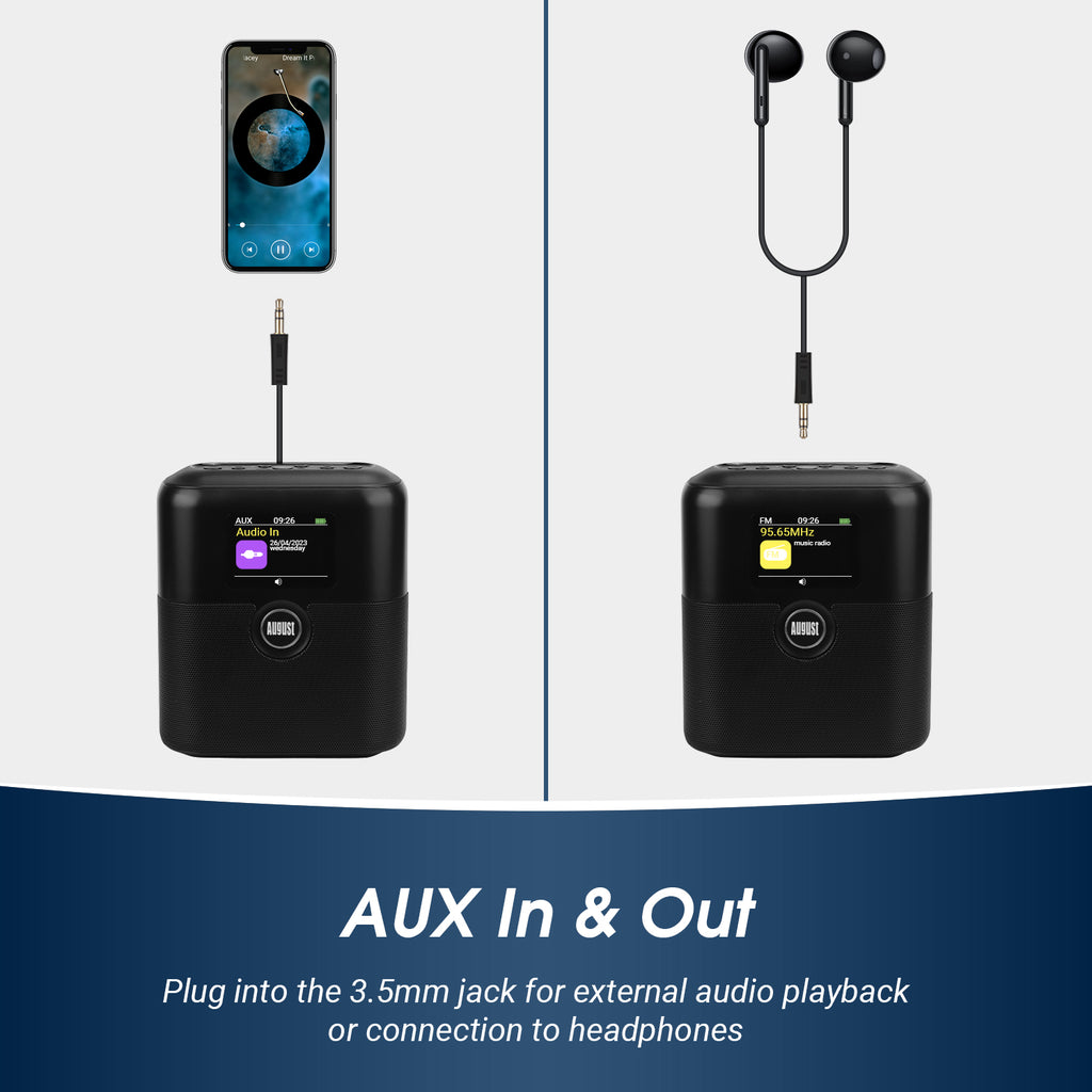 August MB330 Portable DAB Radio & Bluetooth Speaker