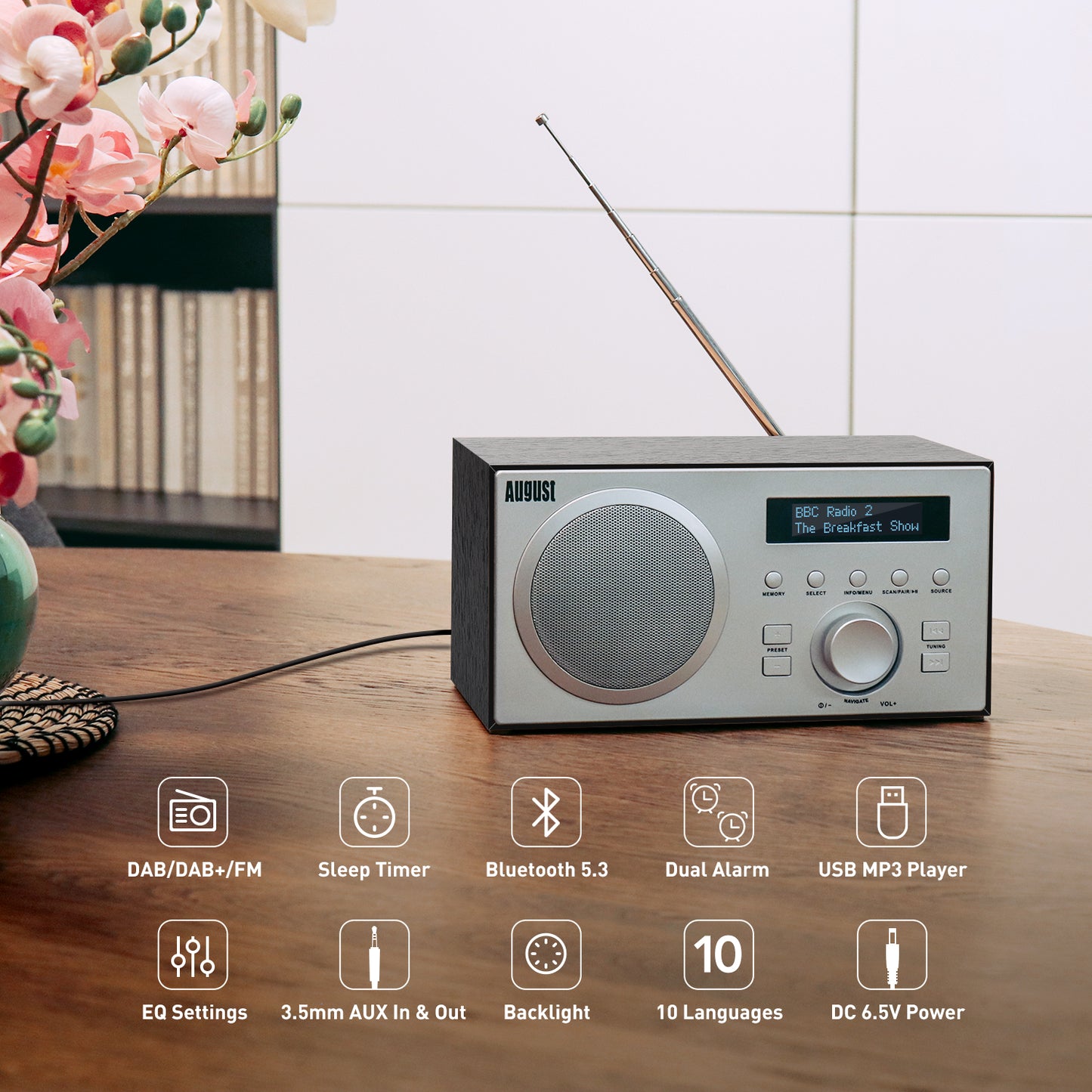 August MB420 Alarm Clock Digital DAB Radio