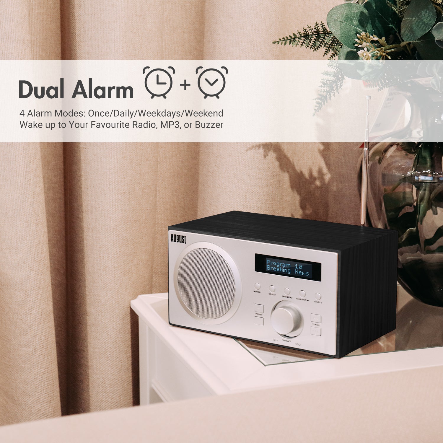 August MB420 Alarm Clock Digital DAB Radio