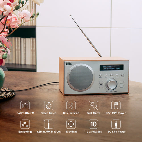 August MB420 Alarm Clock Digital DAB Radio