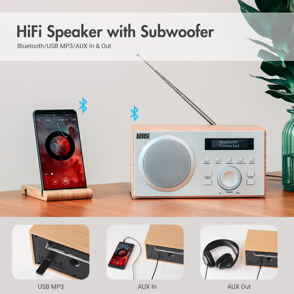 August MB420 Alarm Clock Digital DAB Radio