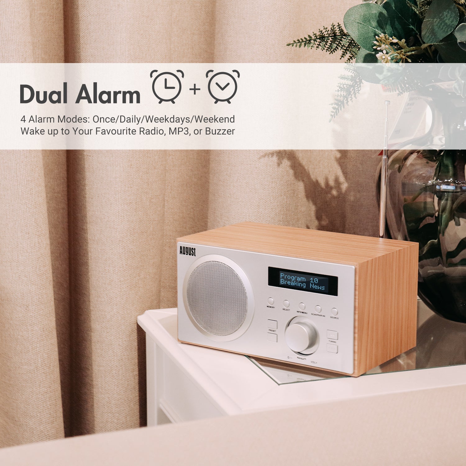 August MB420 Alarm Clock Digital DAB Radio