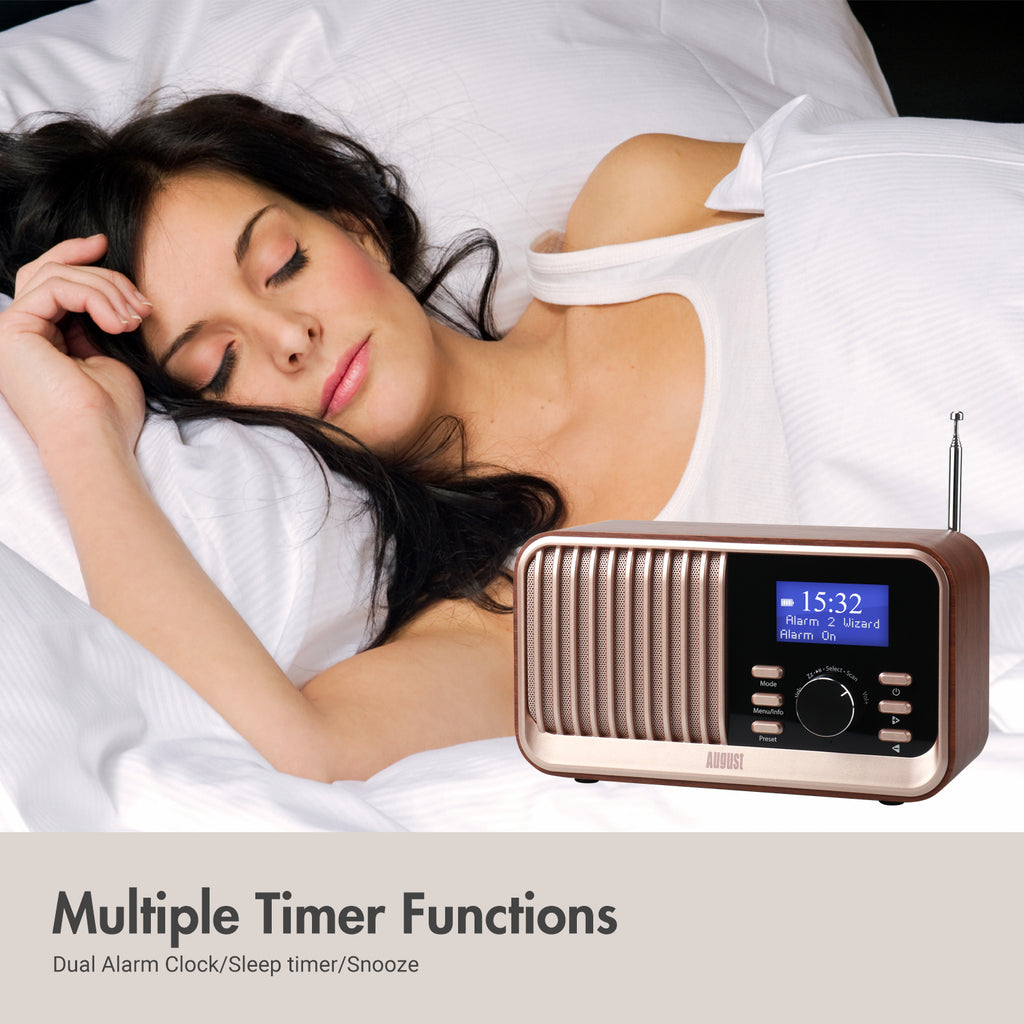 August MB450K Retro Style Clock Radio